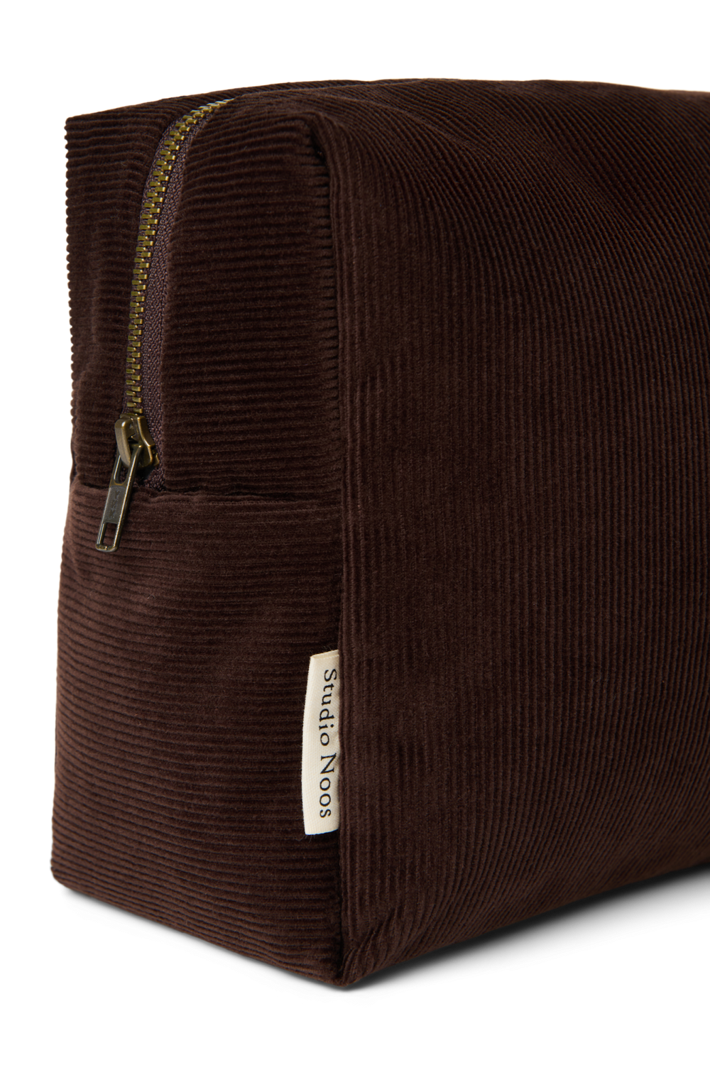 Rib Puffy Toiletry Bag | Dark Brown