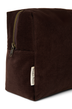 Rib Puffy Toiletry Bag | Dark Brown