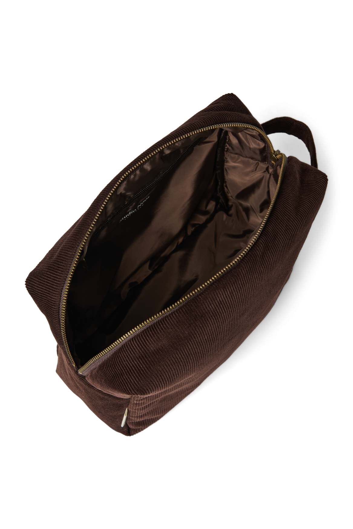 Rib Puffy Toiletry Bag | Dark Brown
