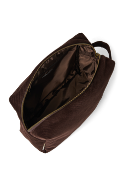 Rib Puffy Toiletry Bag | Dark Brown