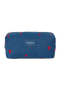 Denim Pouch | Dark Blue Red Hearts