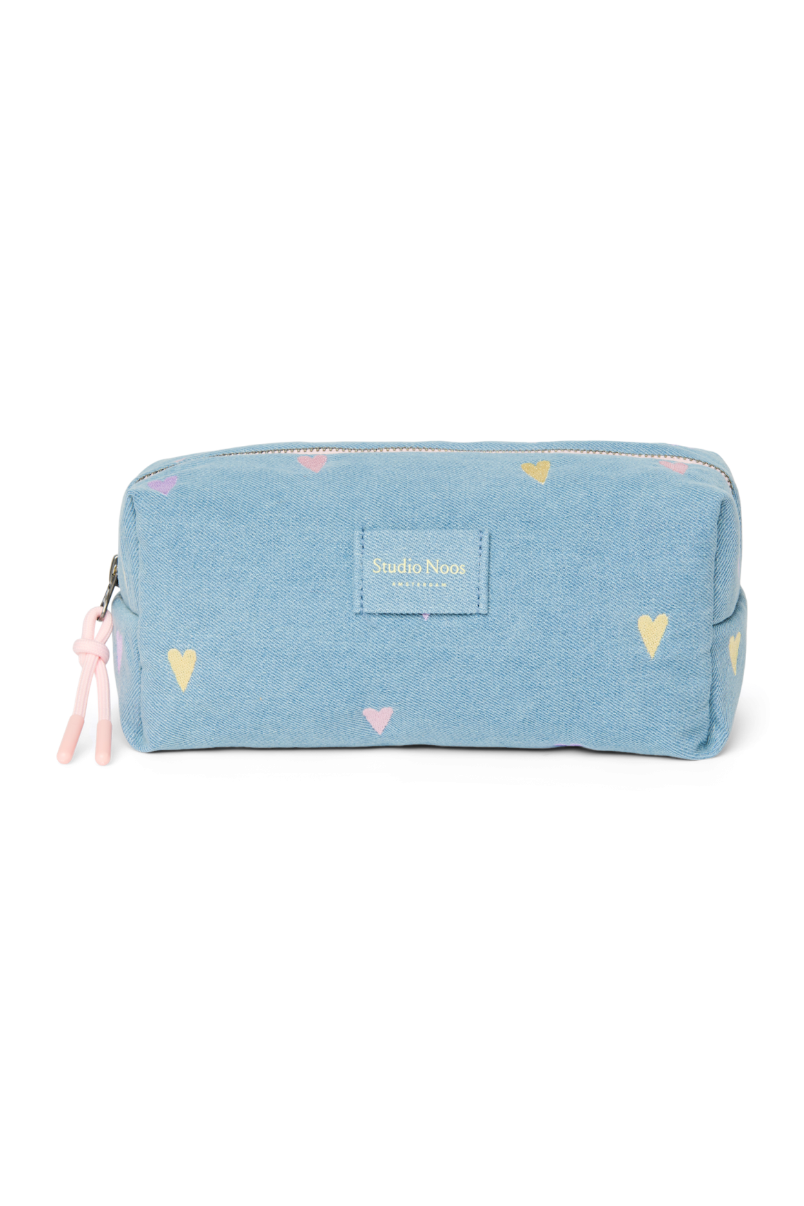 Denim Pouch | Light Blue Hearts