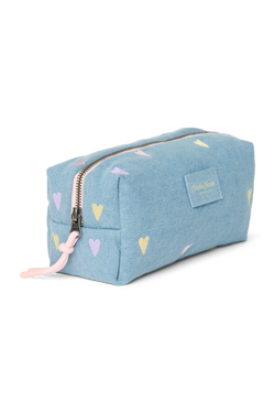 Denim Pouch | Light Blue Hearts