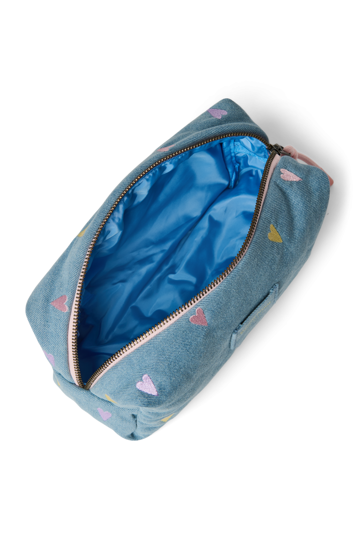Denim Pouch | Light Blue Hearts