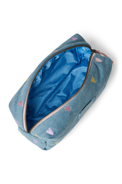 Denim Pouch | Light Blue Hearts