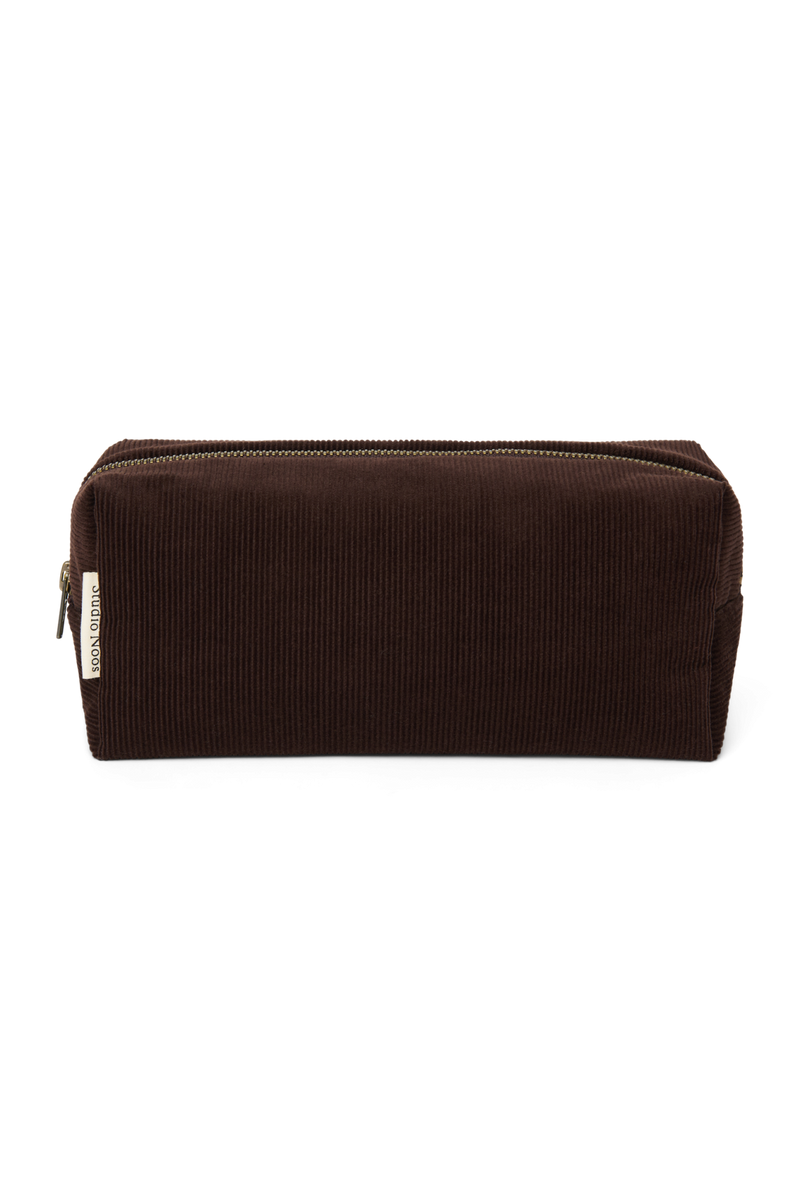 Rib Puffy Pouch, Dark Brown