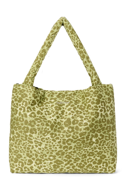 Cotton Mom Bag | Green Leopard