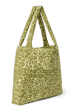 Cotton Mom Bag | Green Leopard