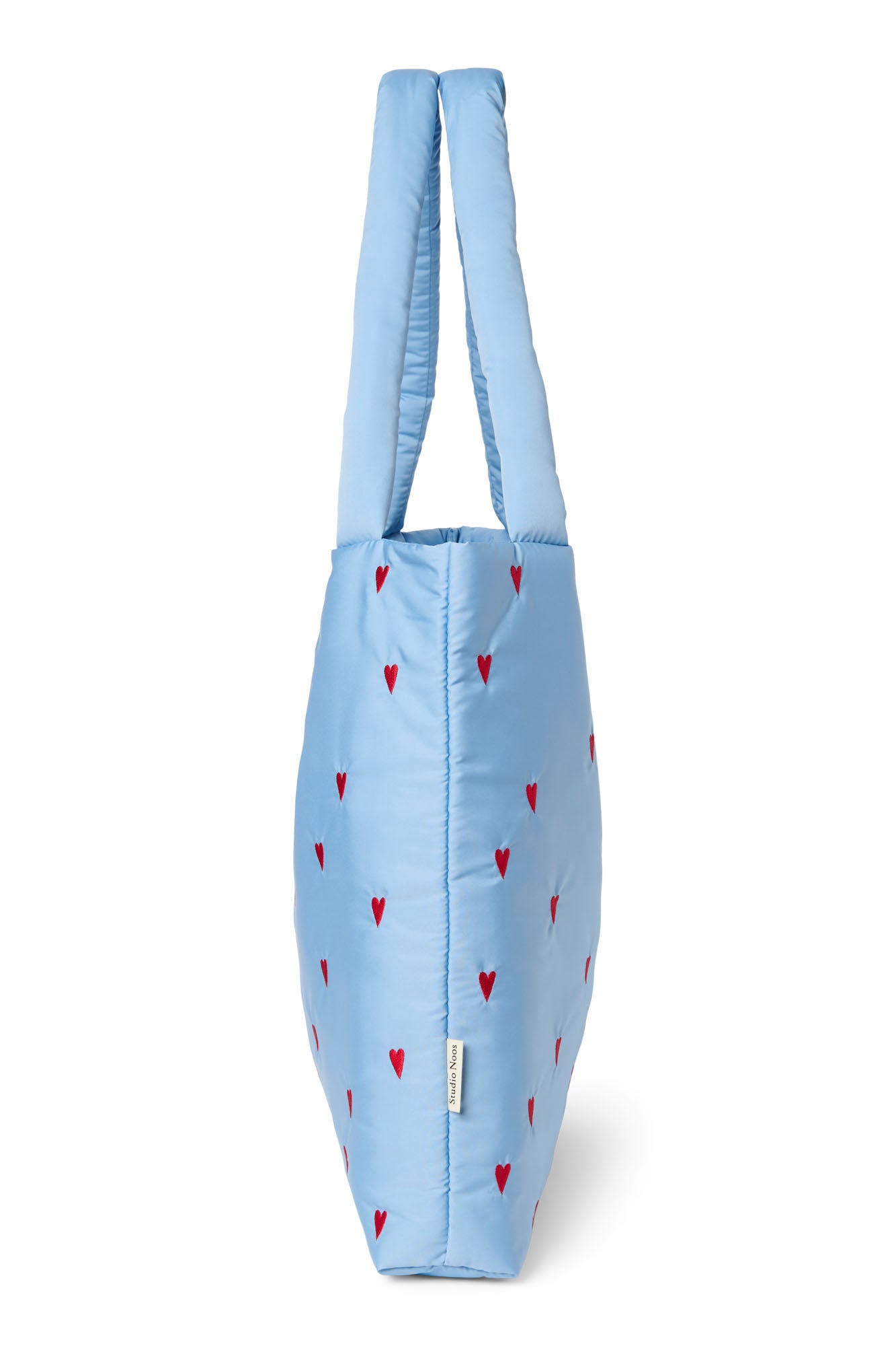 Bleu clair à cœurs matelassé Mom Bag
