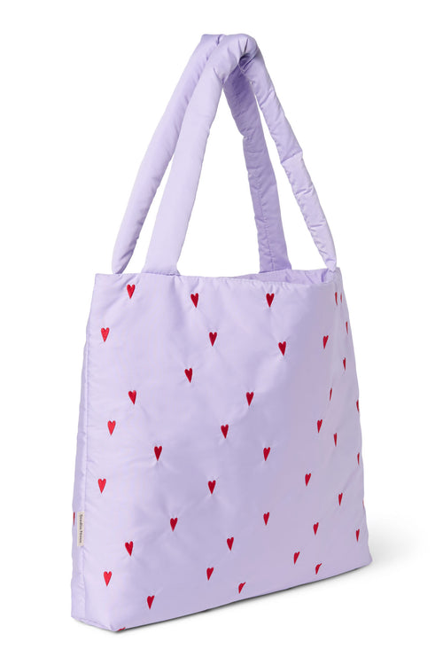 Puffy Mom Bag | Purple Hearts