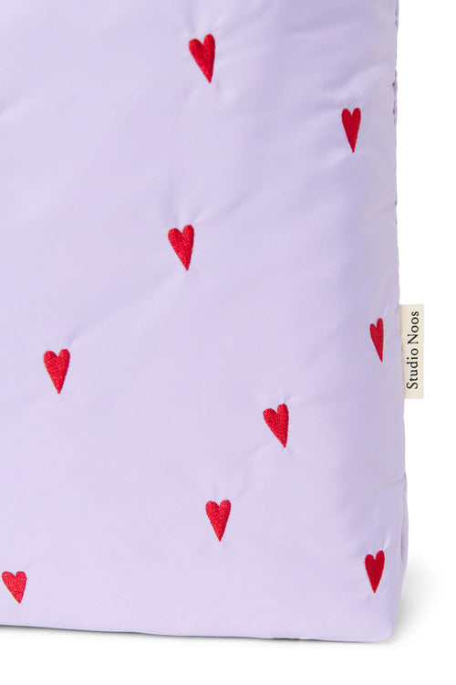 Puffy Mom Bag | Purple Hearts