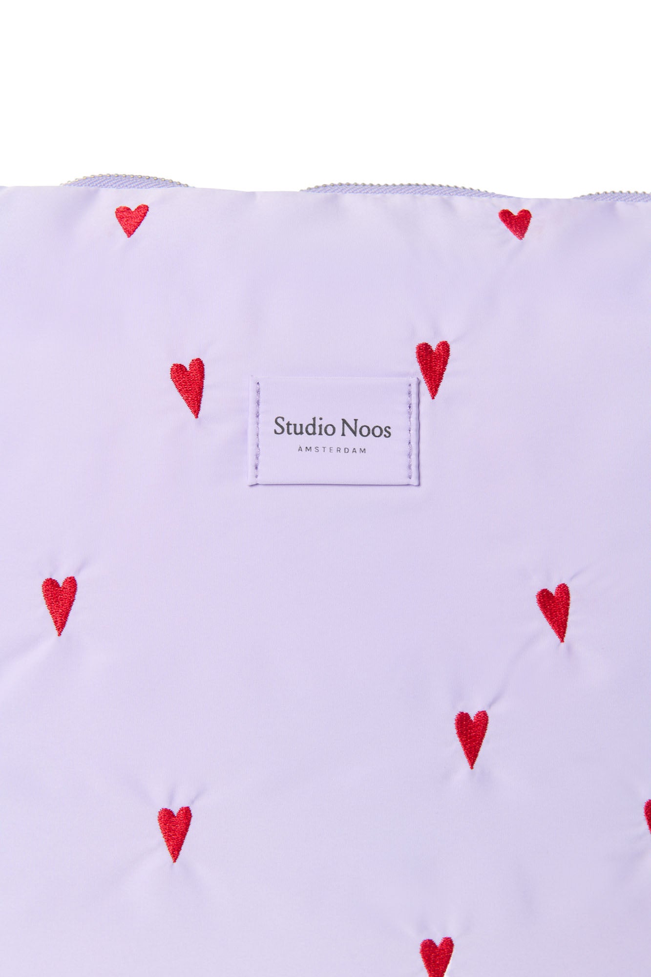 Sac à langer matelassé violet à cœurs