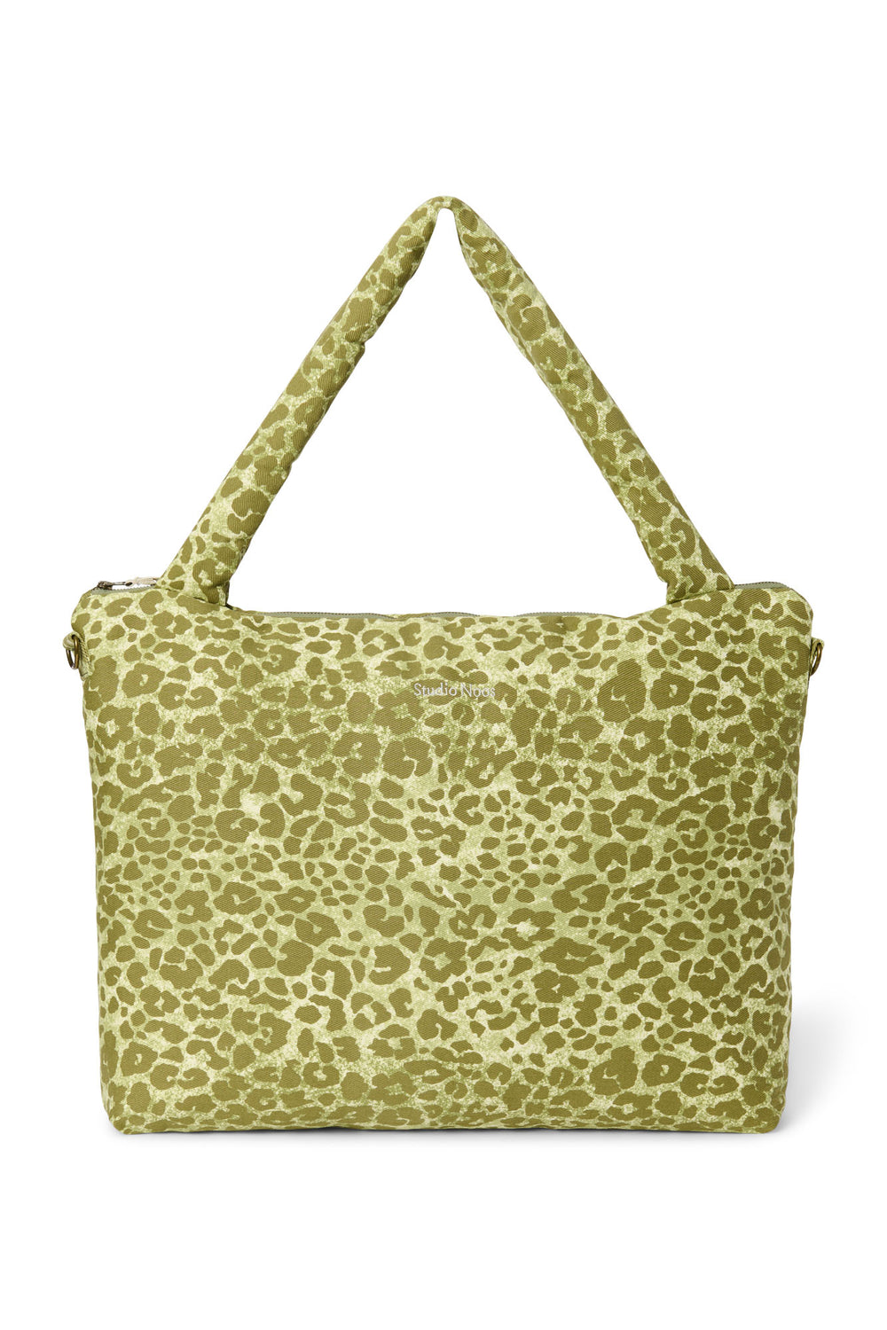 Cotton Diaper Bag | Green Leopard