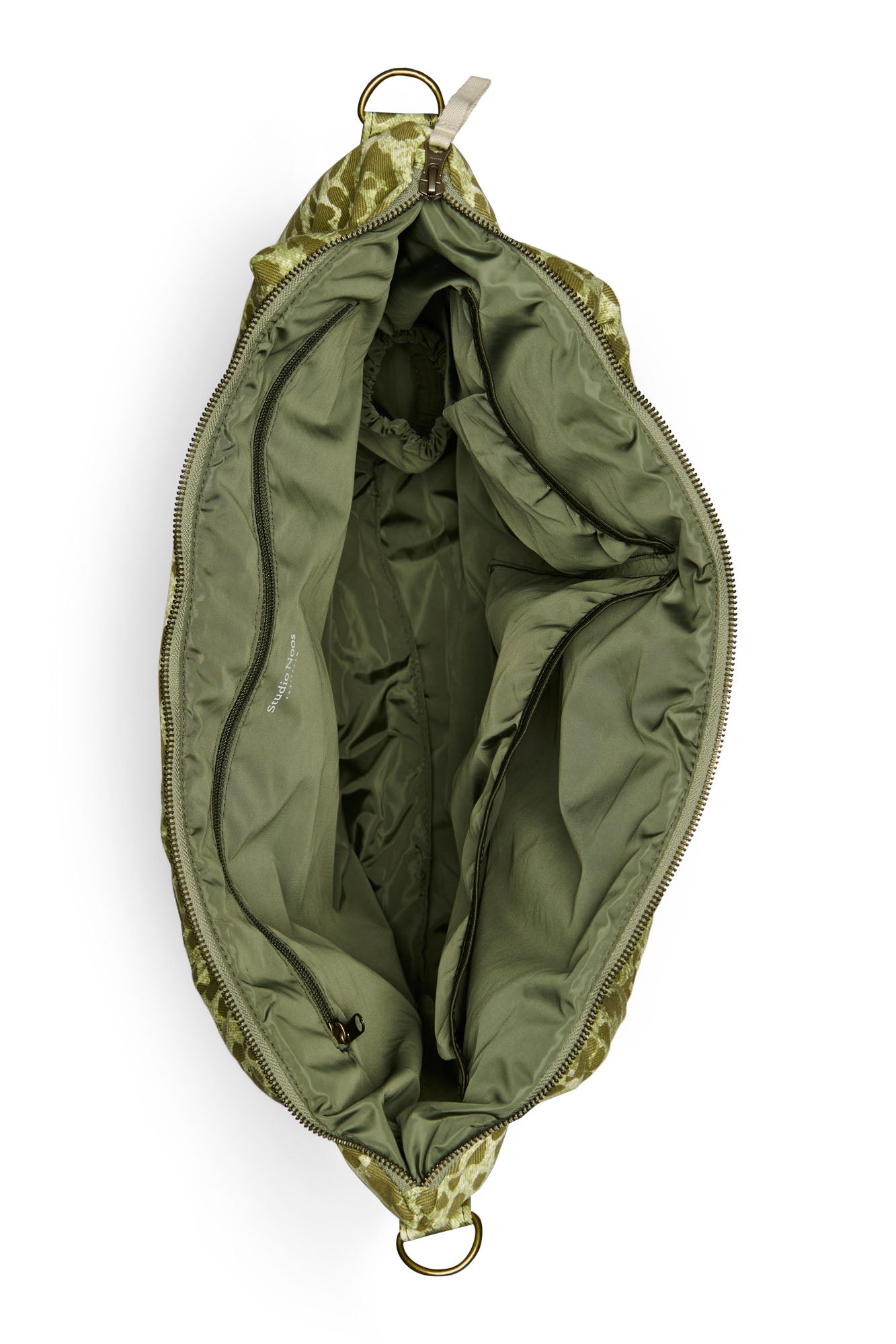 Cotton Diaper Bag | Green Leopard