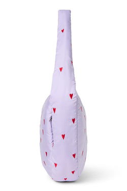 Paarse Hearts Puffy Crossbody Tas