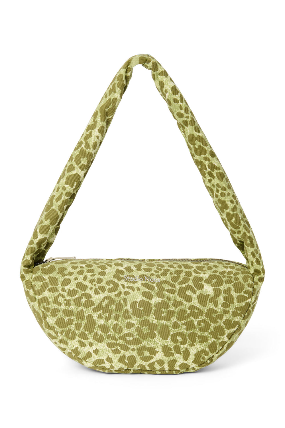 Cotton Mini Cross Body Bag | Green Leopard