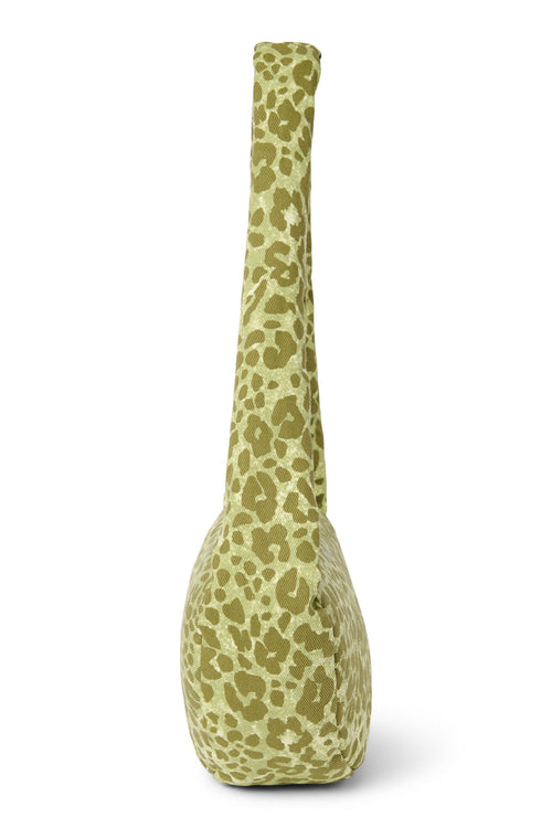 Cotton Mini Cross Body Bag | Green Leopard