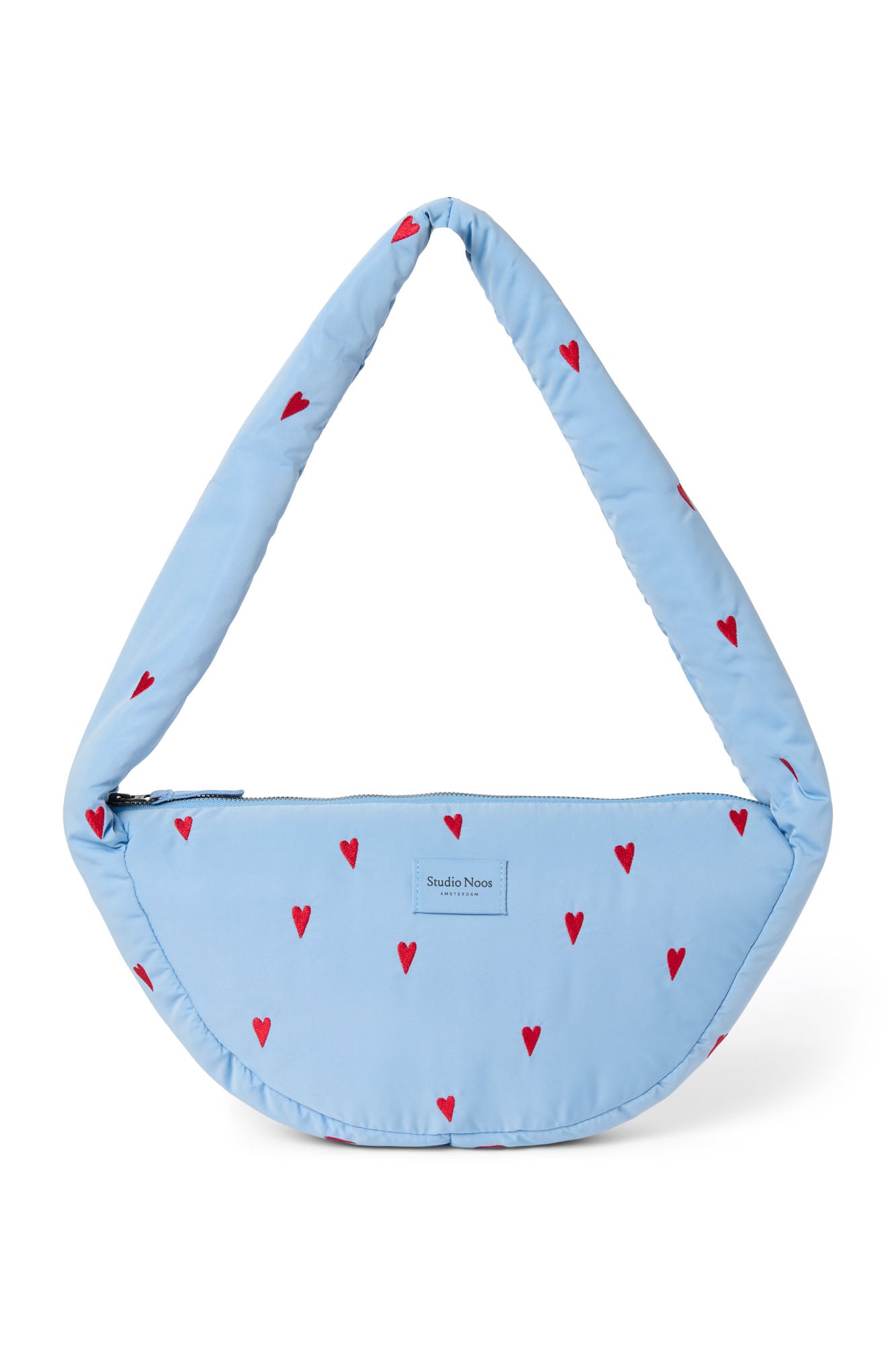 Lichtblauwe Hearts Puffy Mini Crossbody Tas