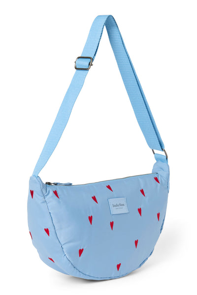 Puffy Adult Fanny Pack | Light Blue Hearts