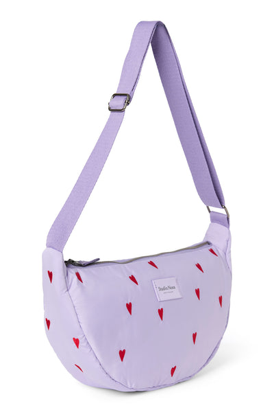 Puffy Adult Fanny Pack | Purple Hearts