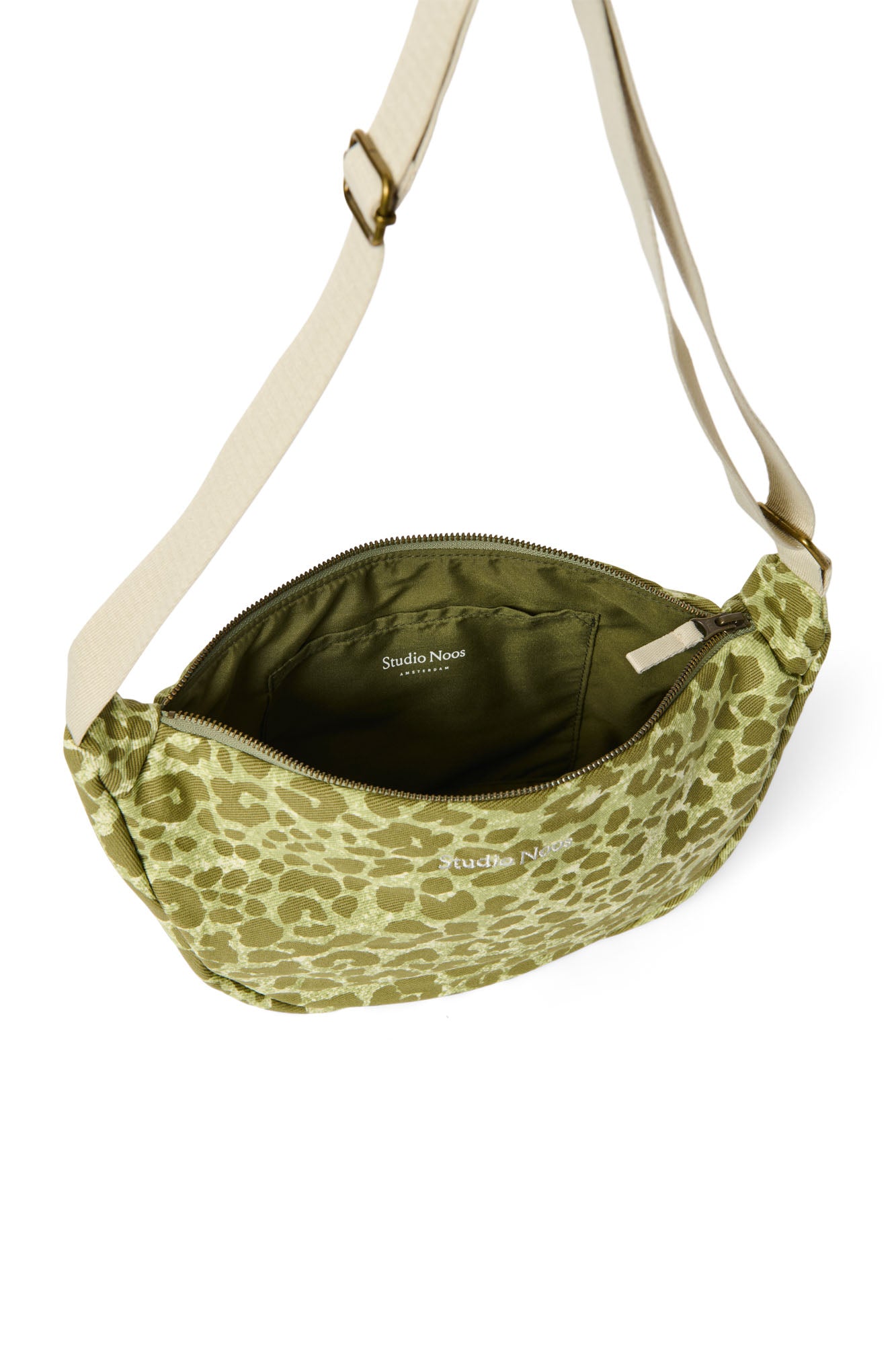 Cotton Adult Fanny Pack | Green Leopard