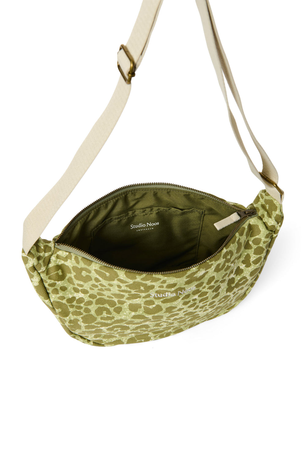 Cotton Adult Fanny Pack | Green Leopard