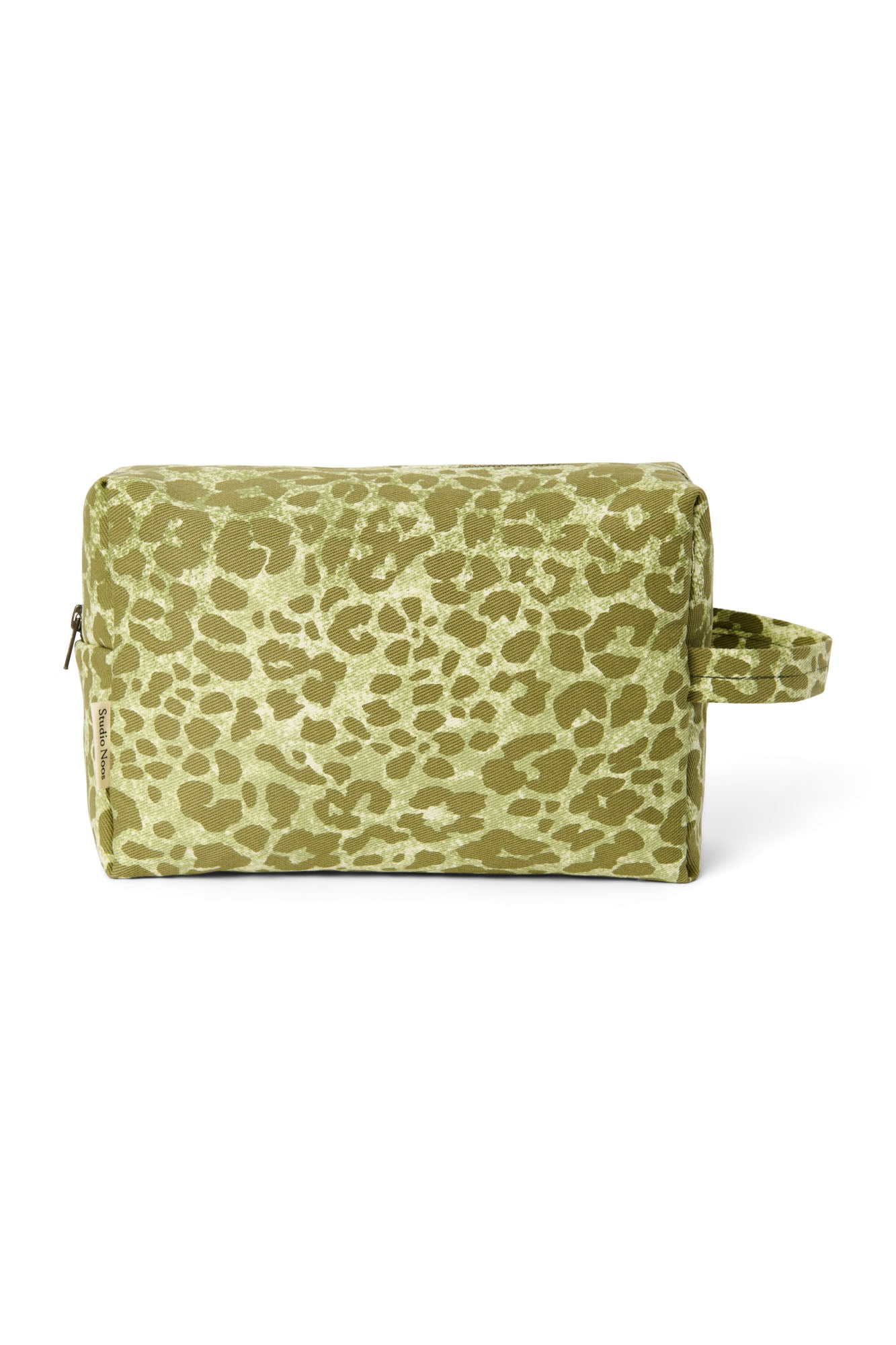 Cotton Toiletry back | Green Leopard