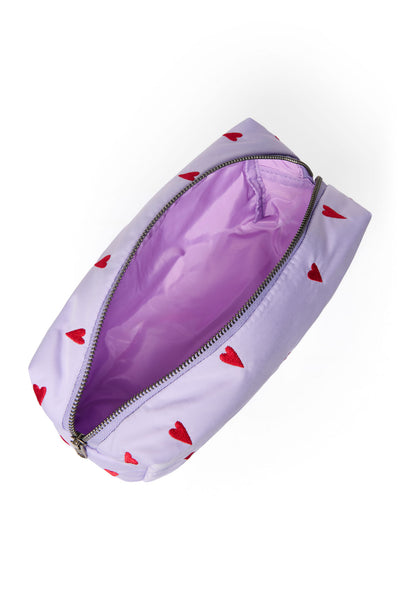 Puffy Pouch | Purple Hearts