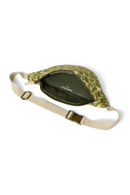 Green Leopard Cotton Mini Fanny Pack