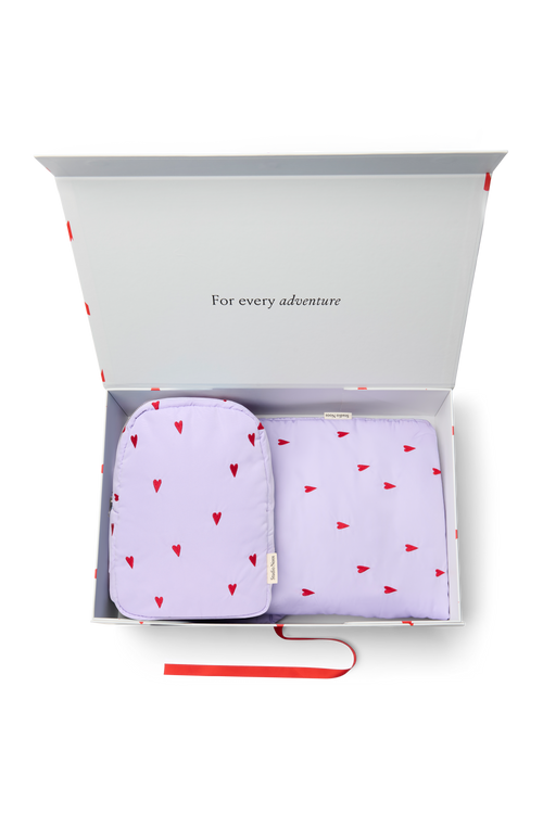 Matching Puffy Gift Set | Paarse Hearts