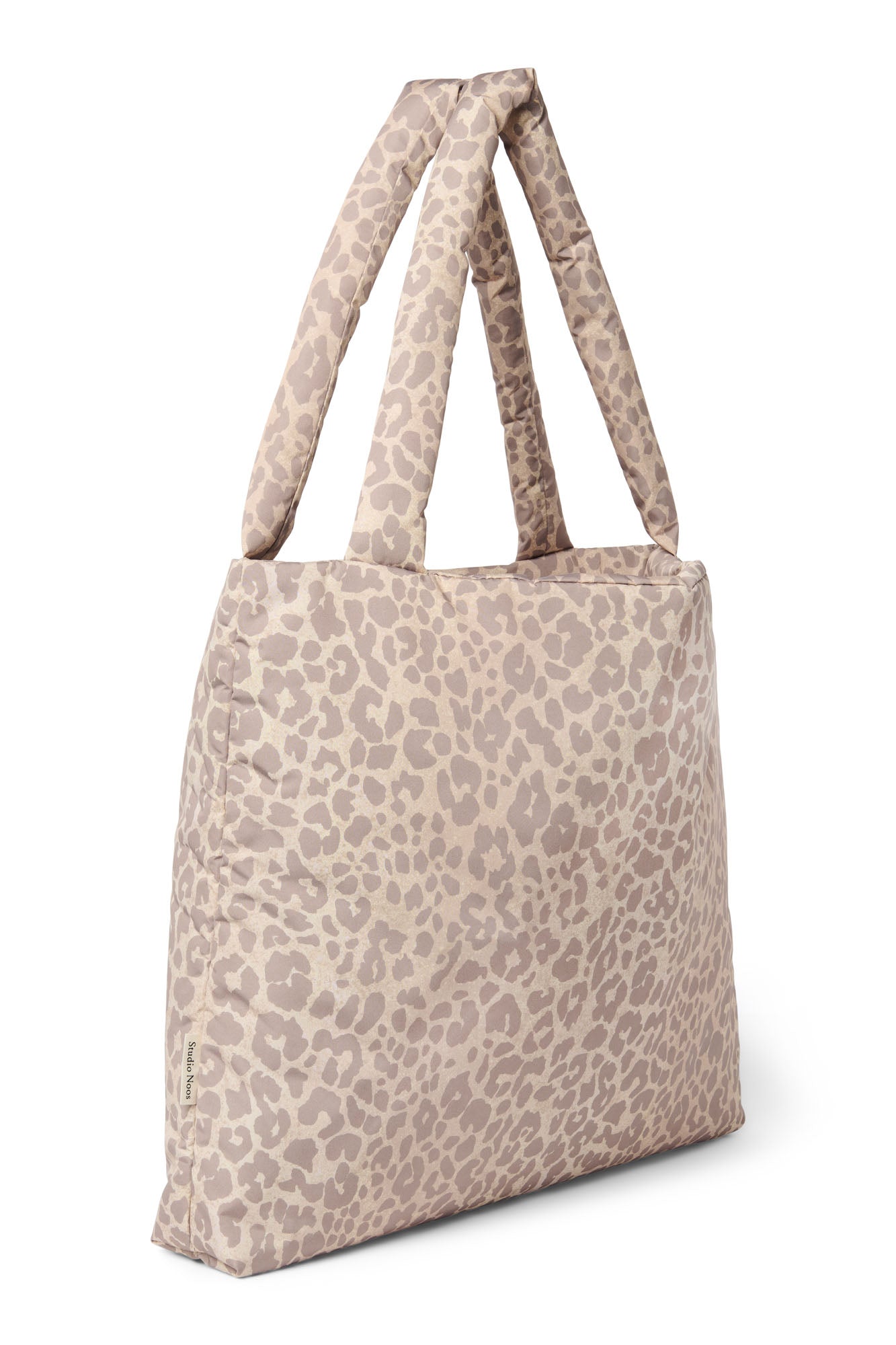 Puffy Mom Bag | Beige Leopard