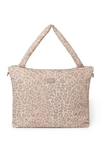  Beige Leopard Puffy Diaper Bag 