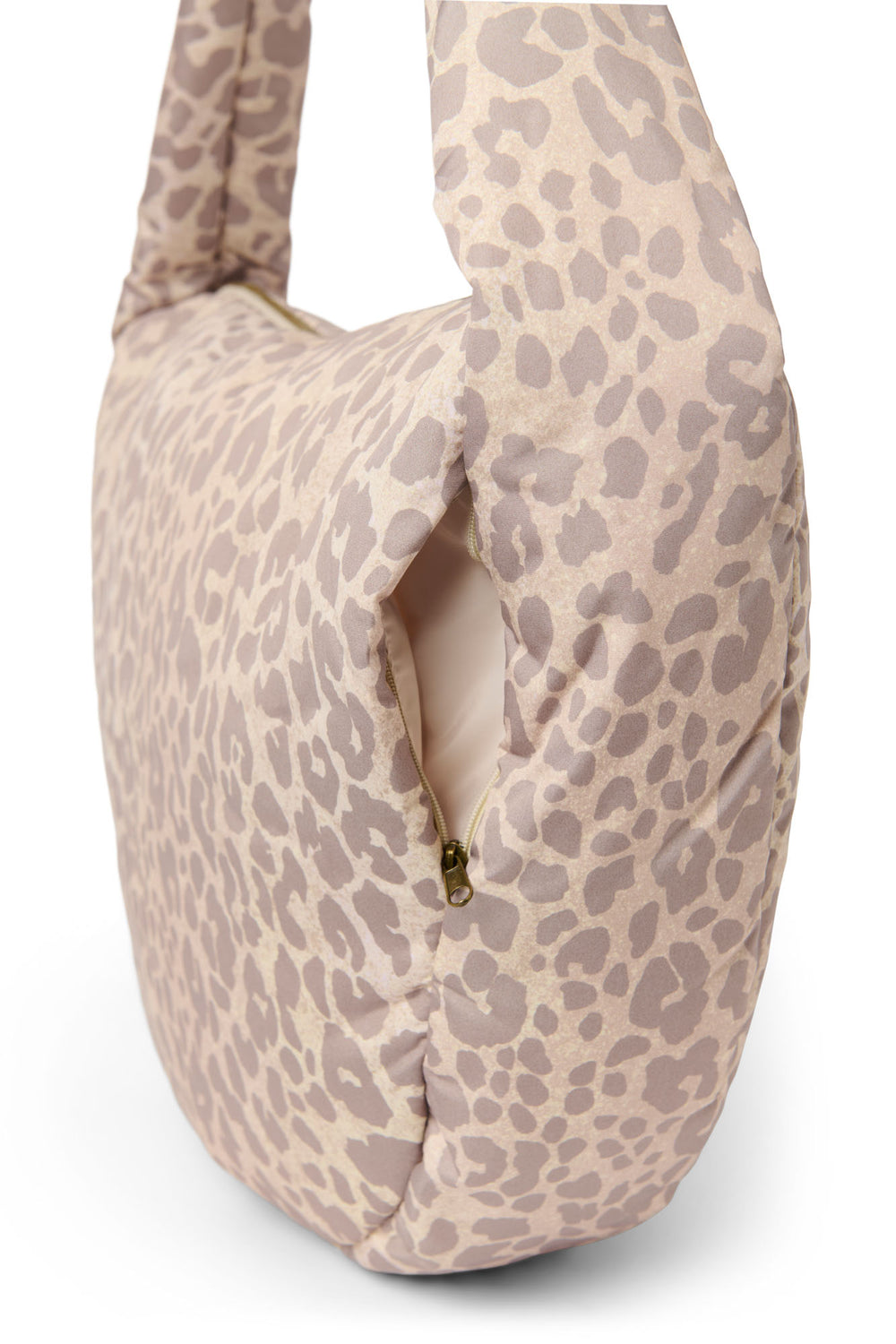 Puffy-Umhängetasche | Beige Leopard