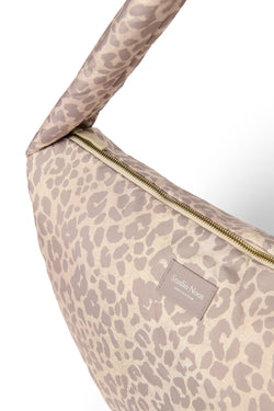 Puffy-Umhängetasche | Beige Leopard