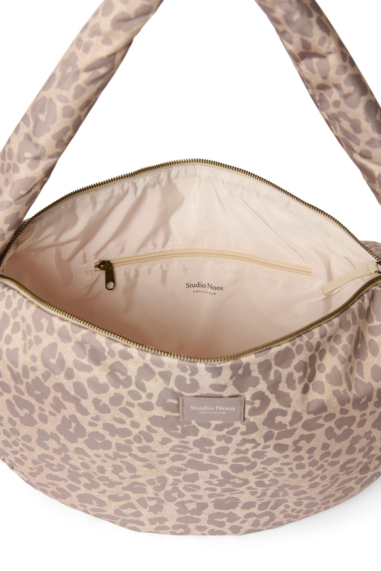 Puffy-Umhängetasche | Beige Leopard