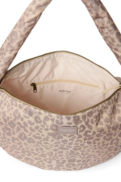 Puffy-Umhängetasche | Beige Leopard