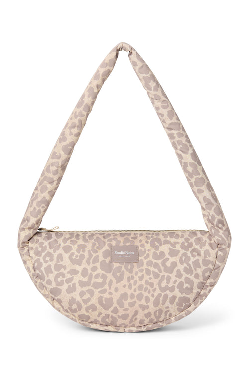 Puffy Mini Cross Body Bag | Beige Leopard