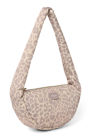Puffy Mini Cross Body Bag | Beige Leopard