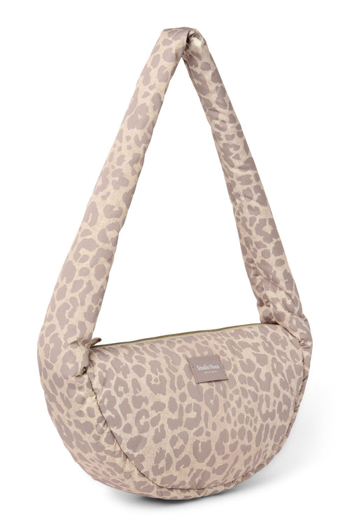 Puffy Mini Cross Body Bag | Beige Leopard