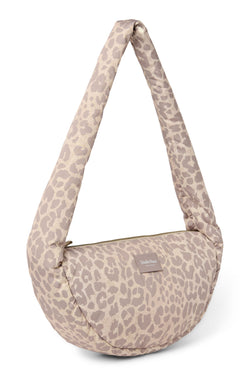 Puffy Mini Cross Body Bag | Beige Leopard