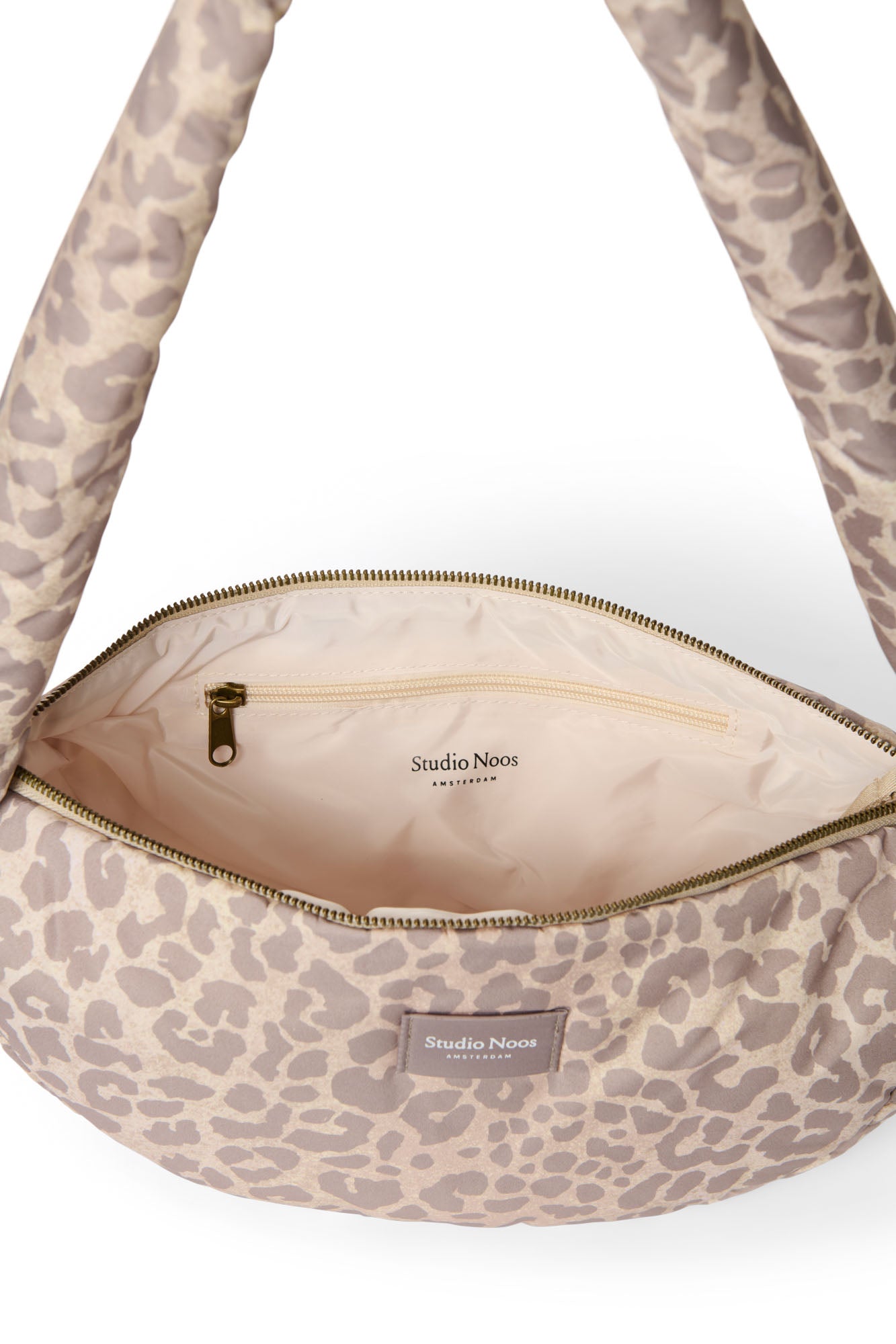 Puffy Mini Cross Body Bag | Beige Leopard