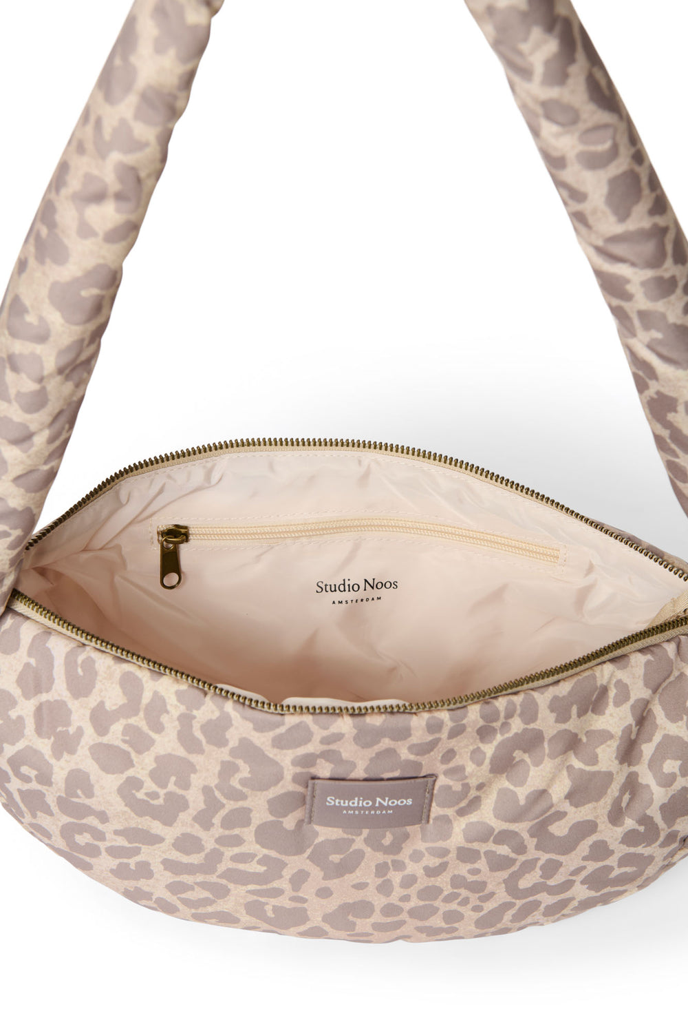 Puffy Mini Cross Body Bag | Beige Leopard