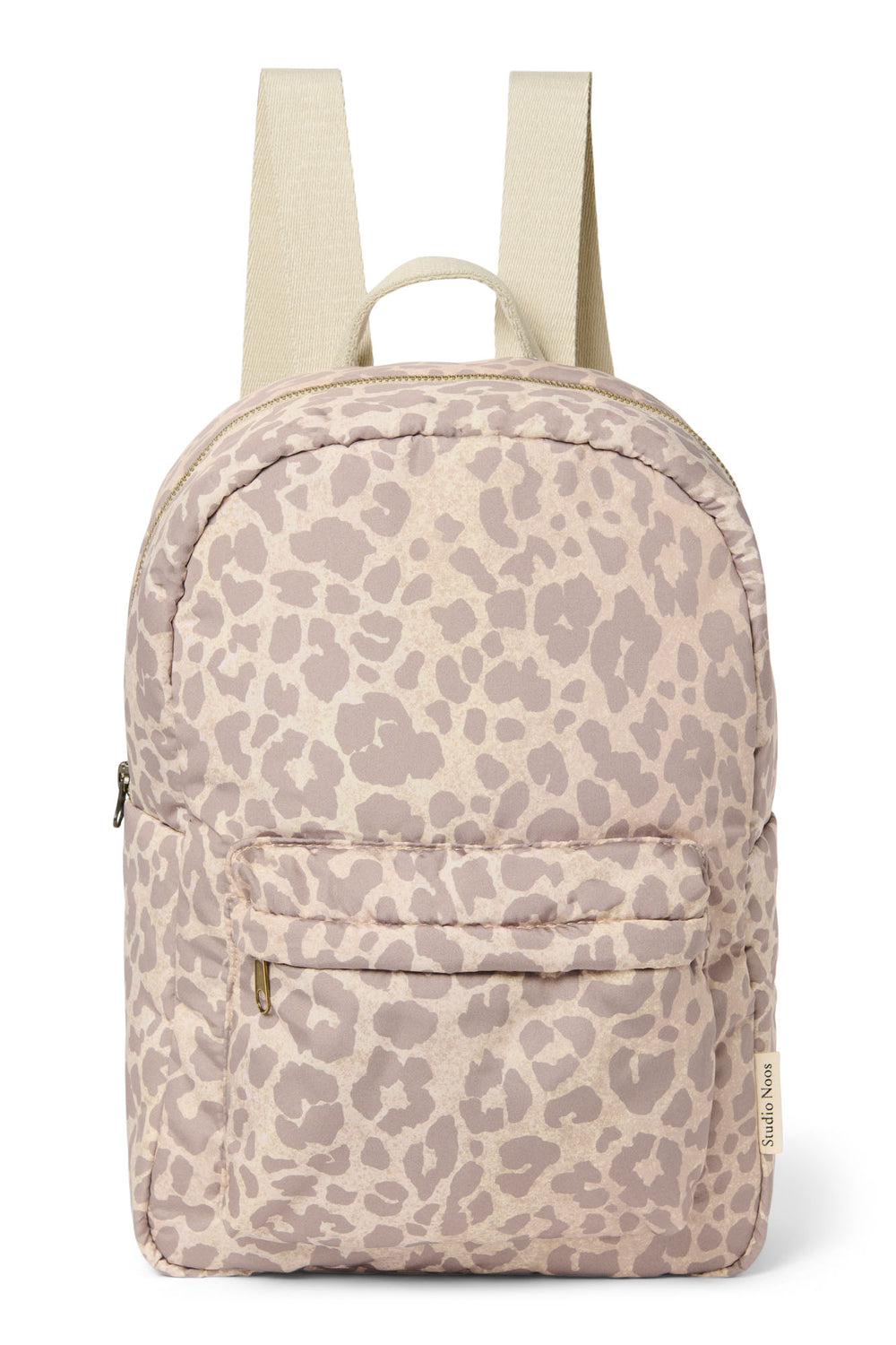 Puffy Midi Backpack | Beige Leopard