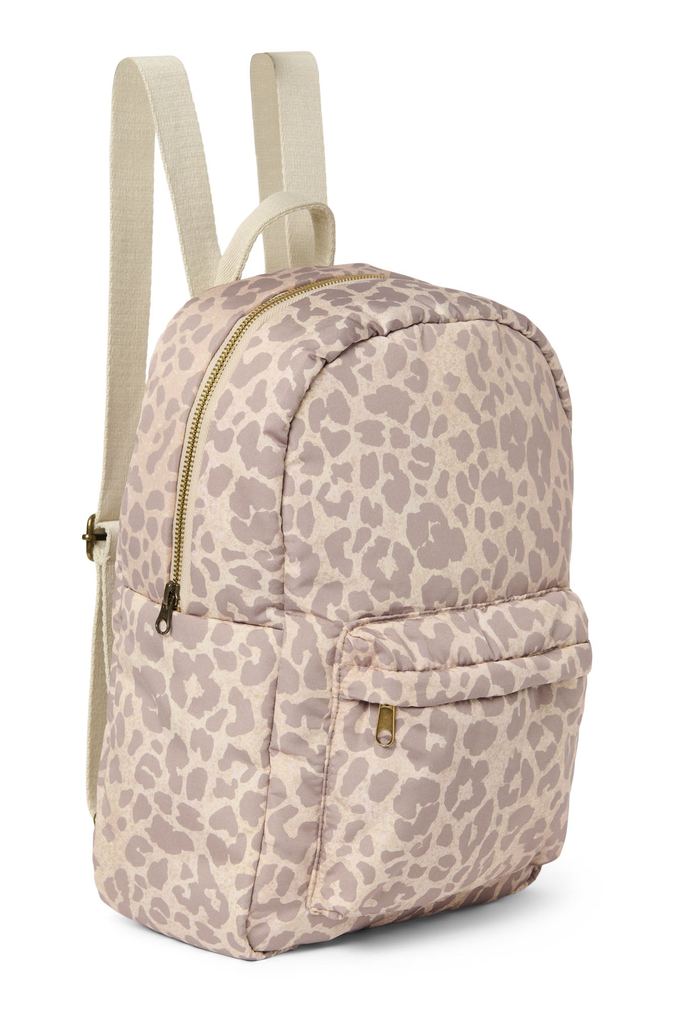 Puffy Midi Backpack | Beige Leopard