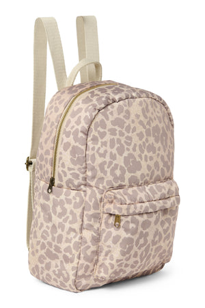 Puffy Midi Backpack | Beige Leopard
