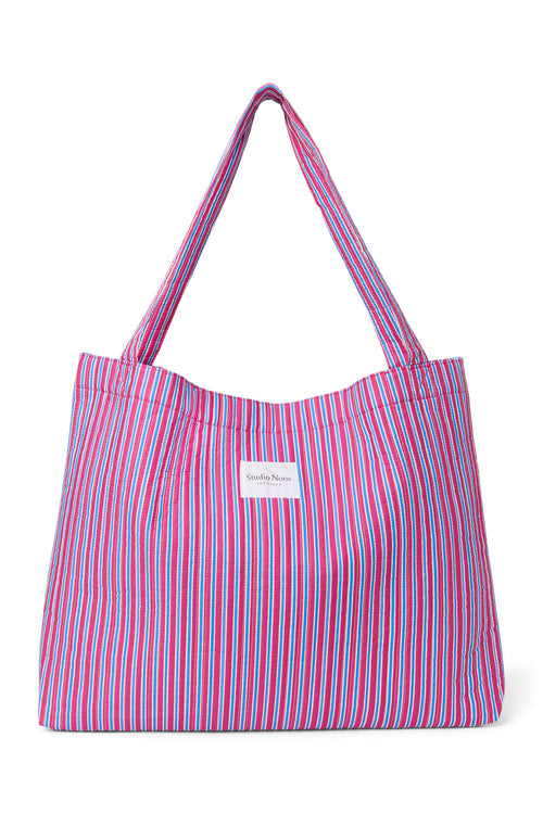 Poplin Mom Bag | Raspberry Striped