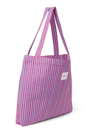 Poplin Mom Bag | Raspberry Striped
