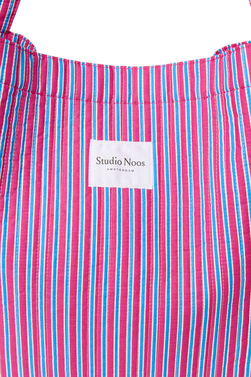 Poplin Mom Bag | Raspberry Striped