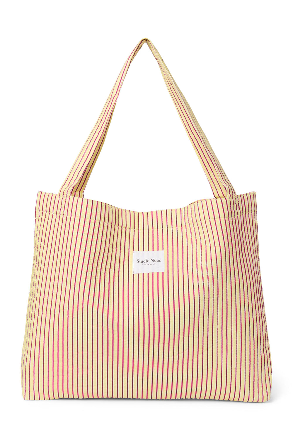 Butter Yellow Striped Poplin Mom-Bag