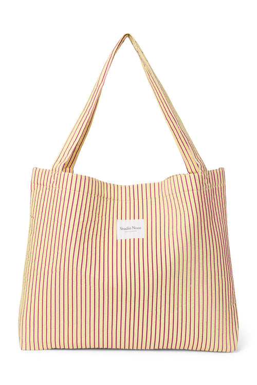 Poplin Striped Mom Bag | Jaune